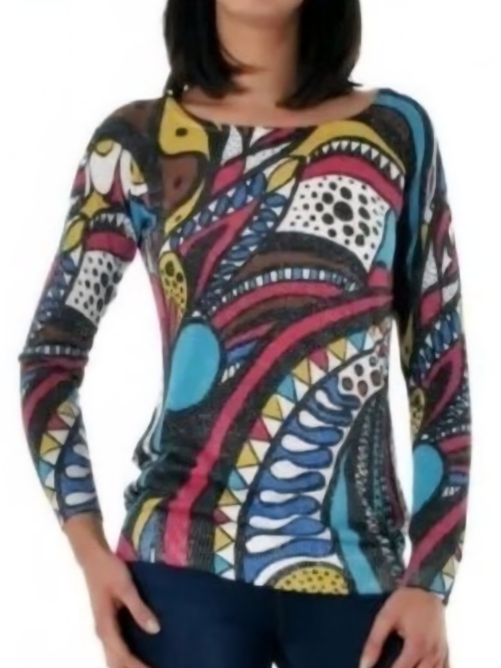 Desigual Multicolor Abstract Pattern Long-Sleeve Top